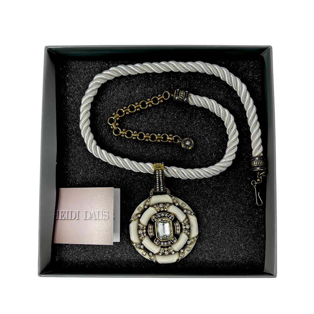 Deigner💎HEIDI DAUS💎Newport Chic Crystal Enamel Enhancer Necklace NIB